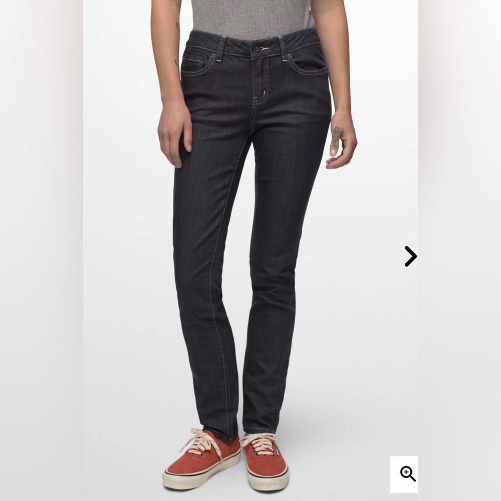 prAna Kayla Skinny Jeans – Women’s Size 10/30, Black/Gray Stretch Denim